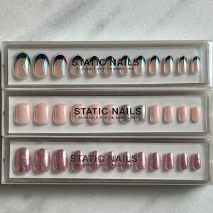 Static Nails Pop On Manicure Set of Three Assorted Bundle